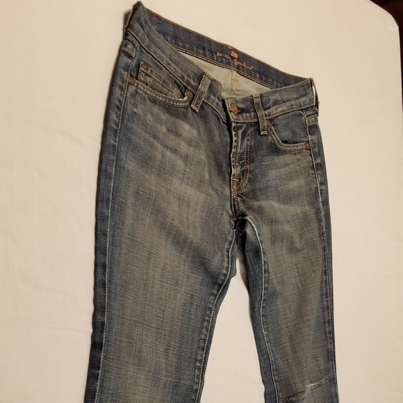 7-FOR-ALL-MANKIND-Womens-25-Flare-Distressed - Picture 1 of 6